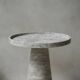 Silver travertine cone side table