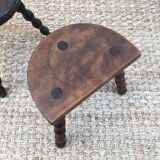 Pair of brutalist tripod stools