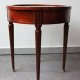 Side table-pedestal table in mahogany and marble, Empire style.