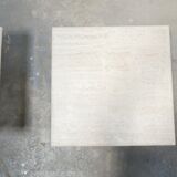 Series of 3 vintage coffee tables in travertine
