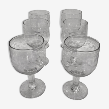 4 verres a vin ou eau en cristal de Baccarat 1920 / 1930