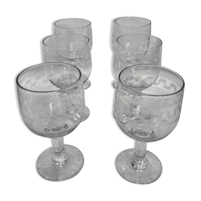 4 verres a vin ou eau en cristal de Baccarat 1920 / 1930