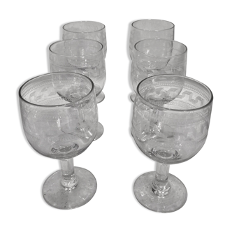 4 verres a vin ou eau en cristal de Baccarat 1920 / 1930