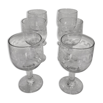 4 glasses wine or water in Baccarat crystal 1920 / 1930