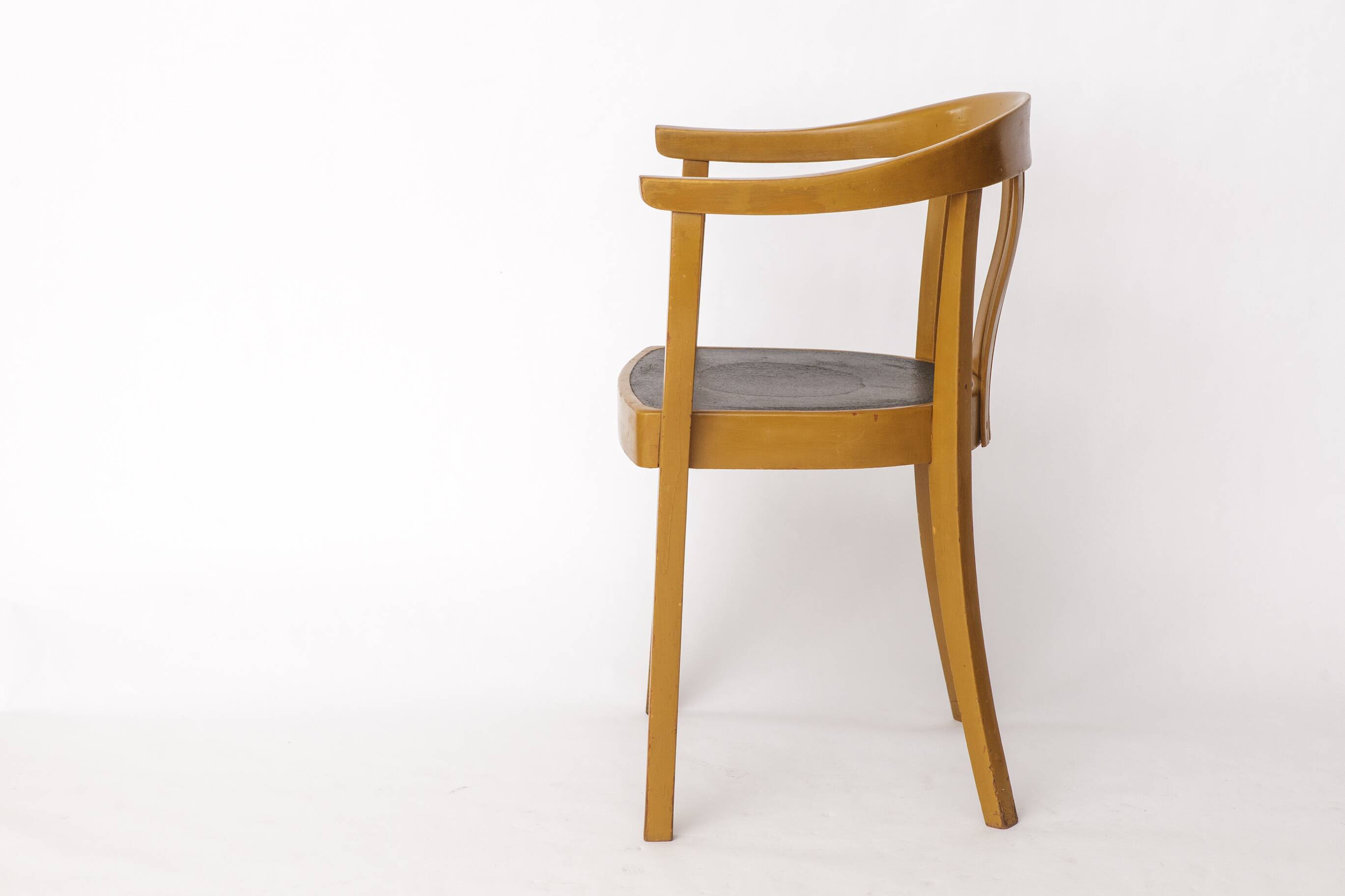 Fauteuil vintage allemand – Jaune moutarde et vert des années 1950 – Style Mid-Century