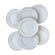 7 vintage flat plates in golden white porcelain BAVARIA model "Annabell"