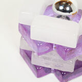 Brutalist glass table lamp by Albano Poli for Poliarte, Italy 1970s