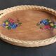 Wood and wicker tray: vintage