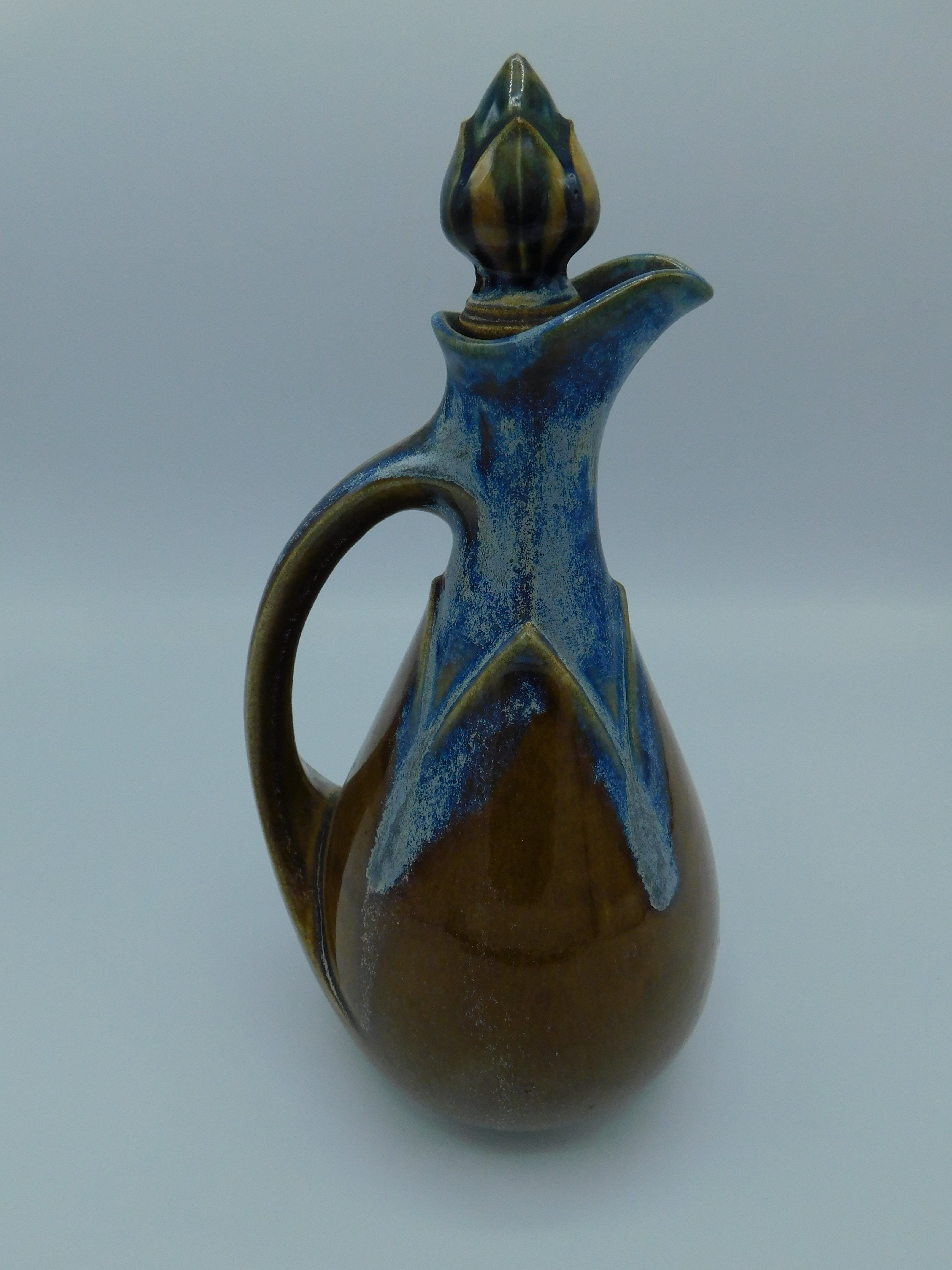 Carafe à liqueur Denbac bleu et chocolat