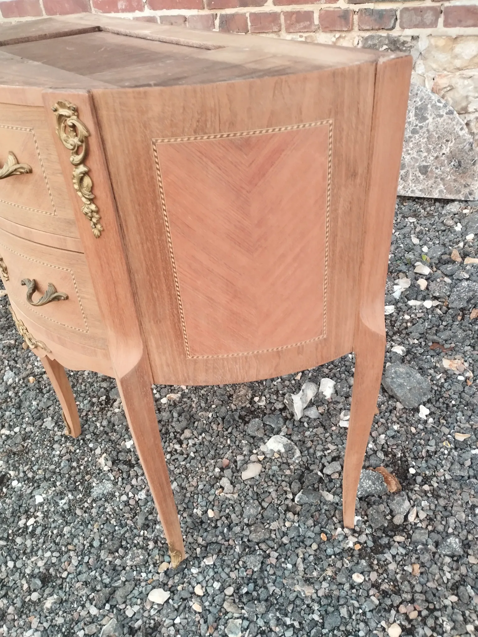 Antique Louis XVI style commode with marble top.