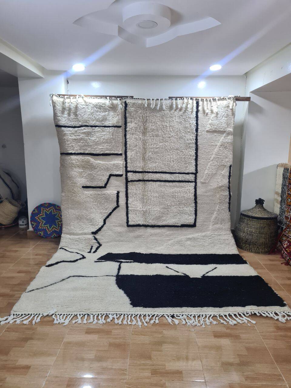 Handmade wool Berber rug 300X200 cm