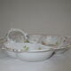 Numbered decorated porcelain quarter dish for hors d'oeuvre or other