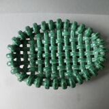 Woven ceramic basket signed Jérome Massier Vallauris