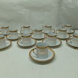 12 cups, porcelain coffee service with 24 carat gold gilding
