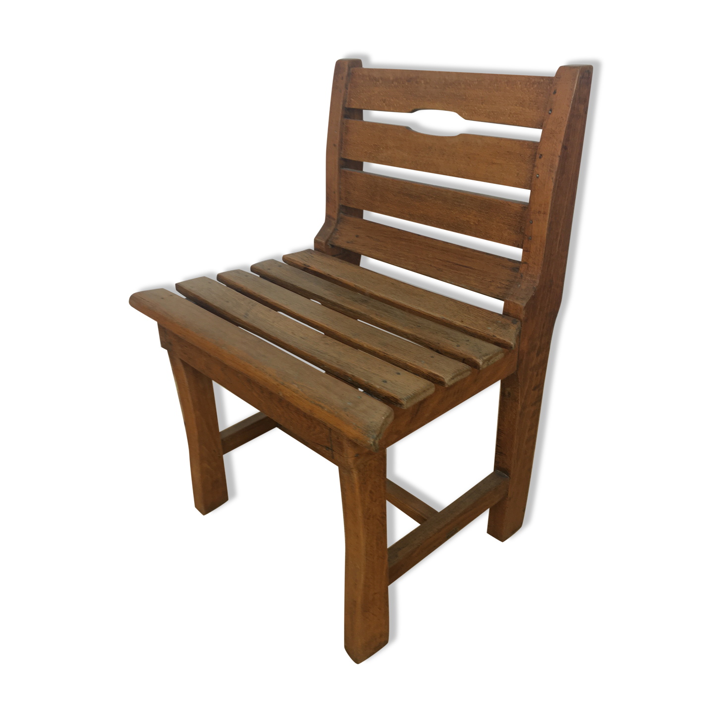 Children's wooden slatted chair