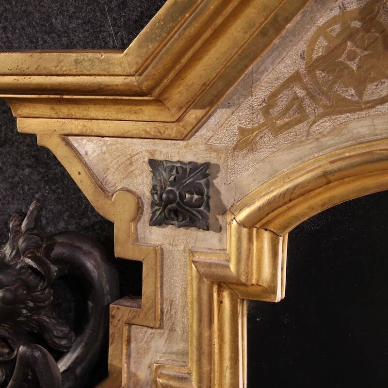19th century lacquered and gilded Italian mirror