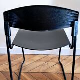 Black Assisa chair by Paolo FAVARETTO for Press Italy. 1980s