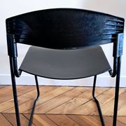 Black Assisa chair by Paolo FAVARETTO for Press Italy. 1980s
