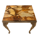 Table d’appoint vintage en marbre et finition bronze, style Louis XV