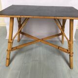 Table low recangulaire rattan, plastic coating, the 60 - rattan rectangular vintage table