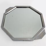French Art Deco geometric octagonal Chrome and Mirrored Plateau, circa 1930