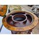 Bar globe terrestre vintage mappemonde en bois avec roulettes