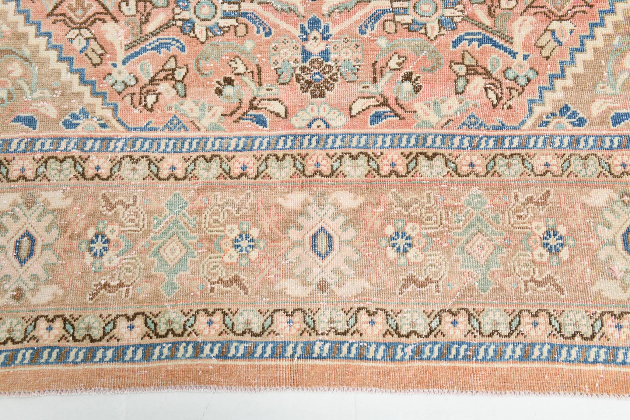 Pink Elegant Decorative Vintage Persian Rug For Living Room, 284x393 Cm