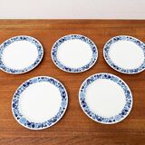 Set of German ceramic plates from the mid-century Hamburg Shape 20 Decor Blumenspiel by Lieselotte Kantner for Melitta, 1960s, set of 5.