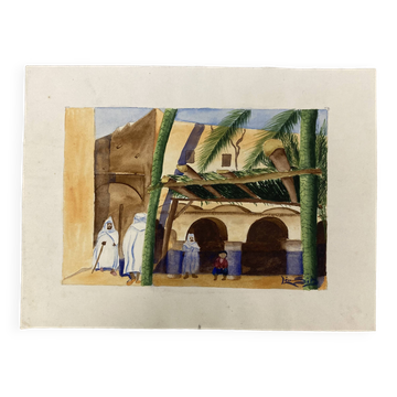 Aquarelle Vintage signée