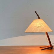 Dornstab table lamp in modern teak from the mid-century by A. Pöll for Kalmar, Vienna, 1950s.
