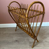 Rattan wicker magazine rack