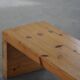 Brutalist modern Swedish table/bench in solid pine, mid-20th century, 1960s.
