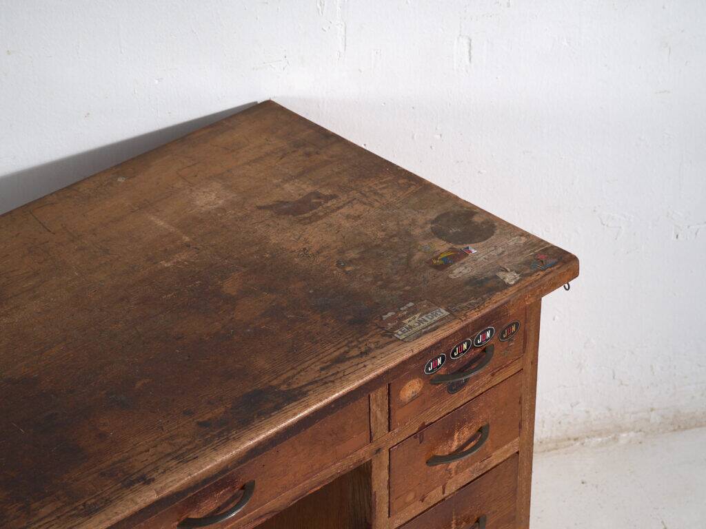 Bureau japonais ancien avec tiroirs – période Showa (c.1926-1970) #80