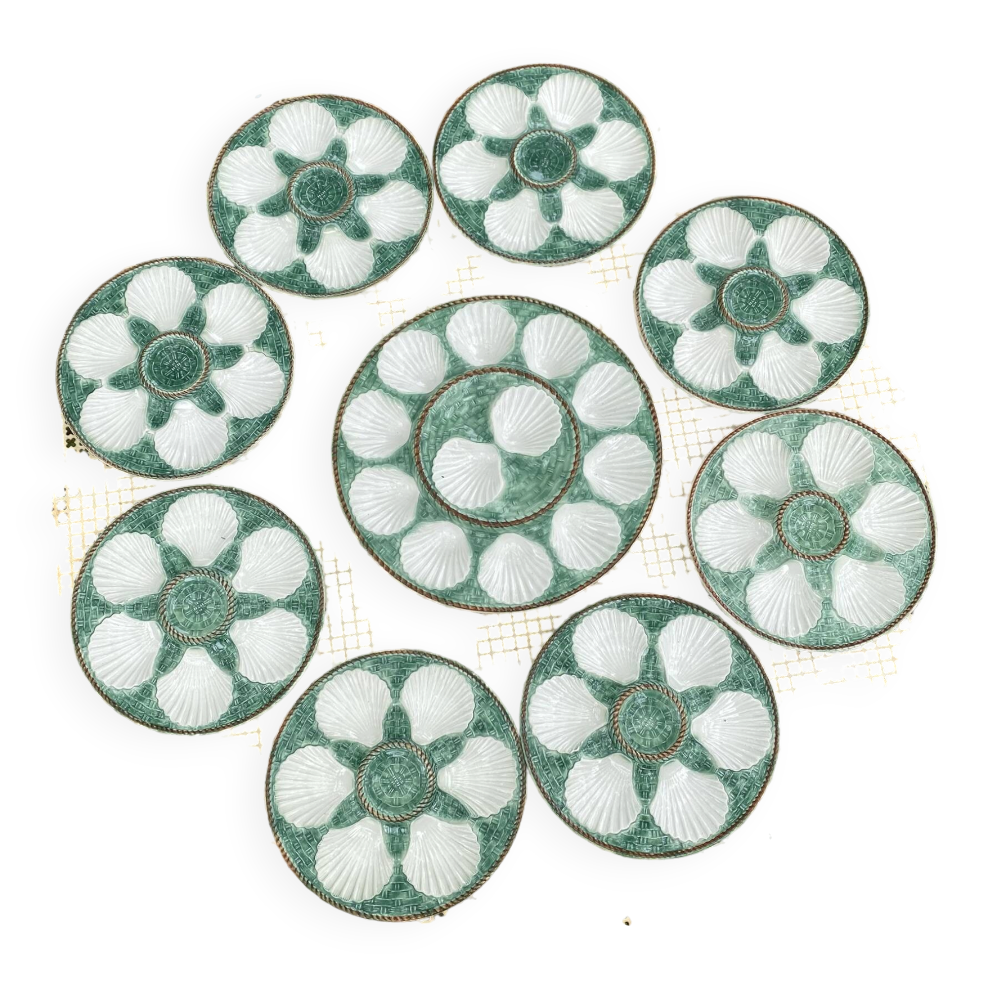 Vintage oyster service in majolica