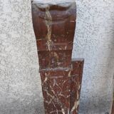 Old Louis XV red marble fireplace