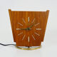 Table clock, art deco clock in Wuba Amsterdam in wood and brass. Year 50