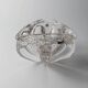 Transparent Murano Glass Bowl, Large Tri-lobed Triangle, Clear Glass with Bubbles, 1970s Italian Mid-Century Design