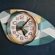 Clock formica vintage asymmetrical silent wall clock "Diamonds"