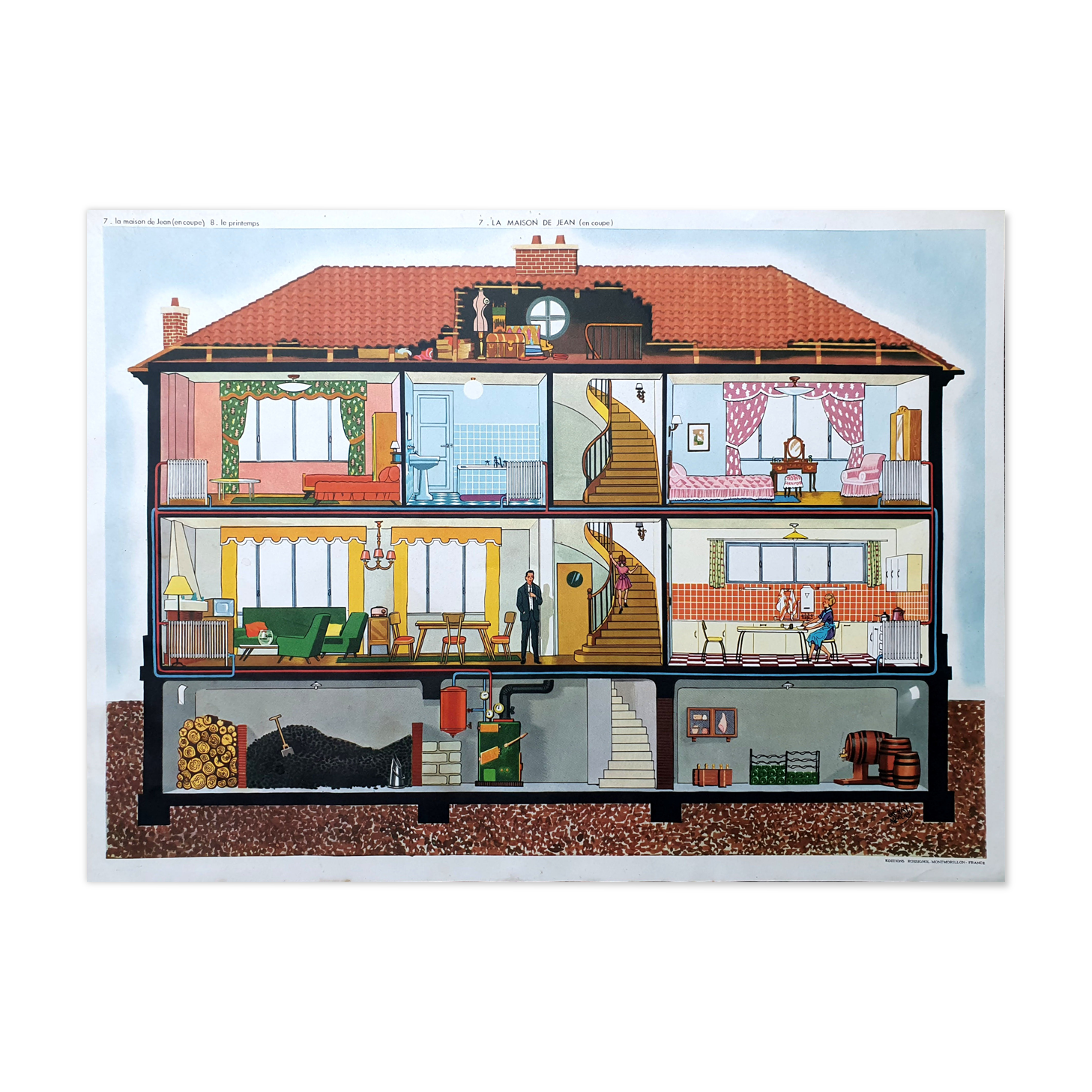 Rossignol educational poster - La Maison de Jean / Le Printemps