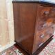 Commode Art Déco – Placage de noyer en ronce & marbre – Années 1930