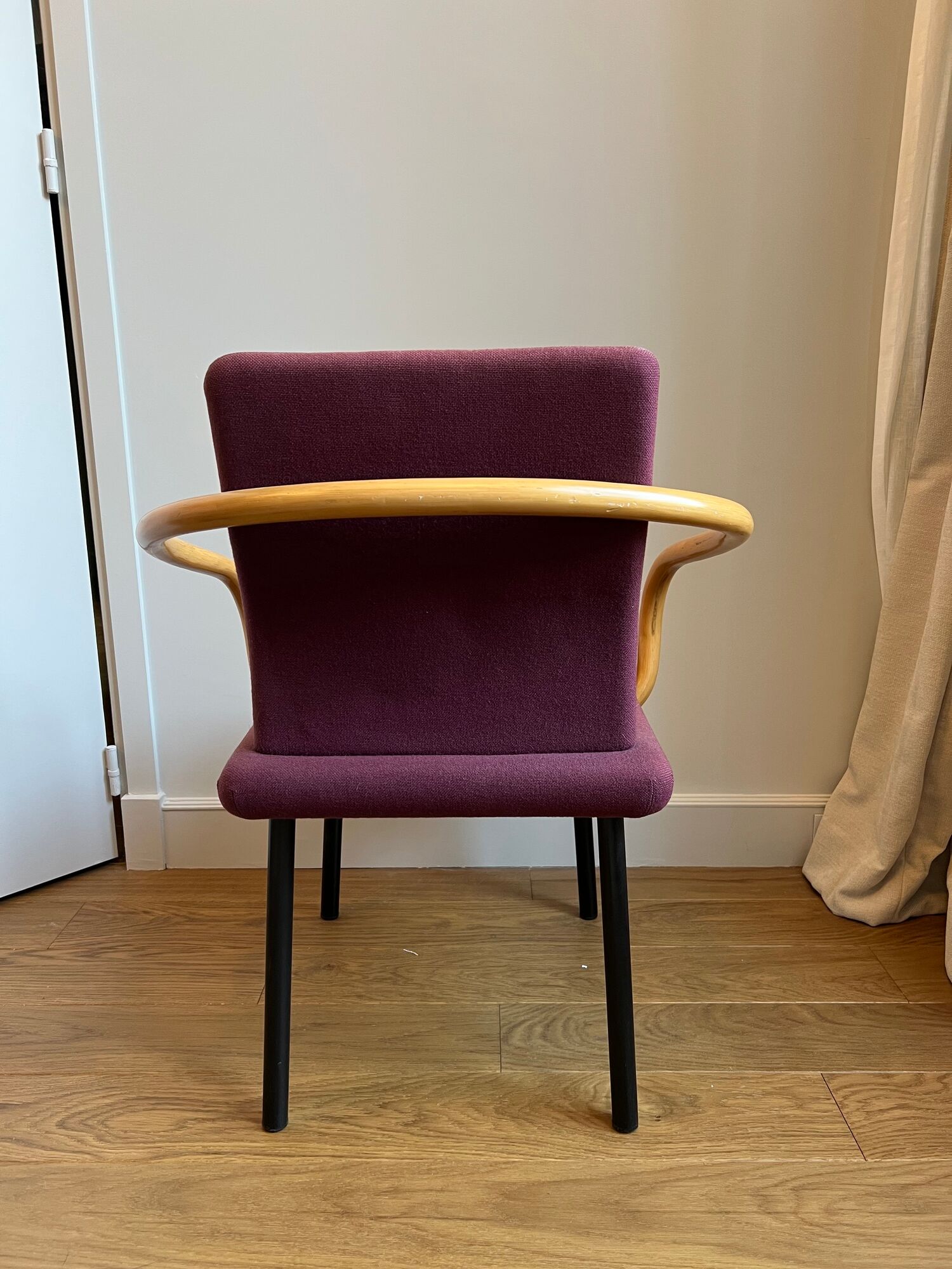 Mandarin chair by Ettore Sottsas for Knoll - bamboo armrest - rare