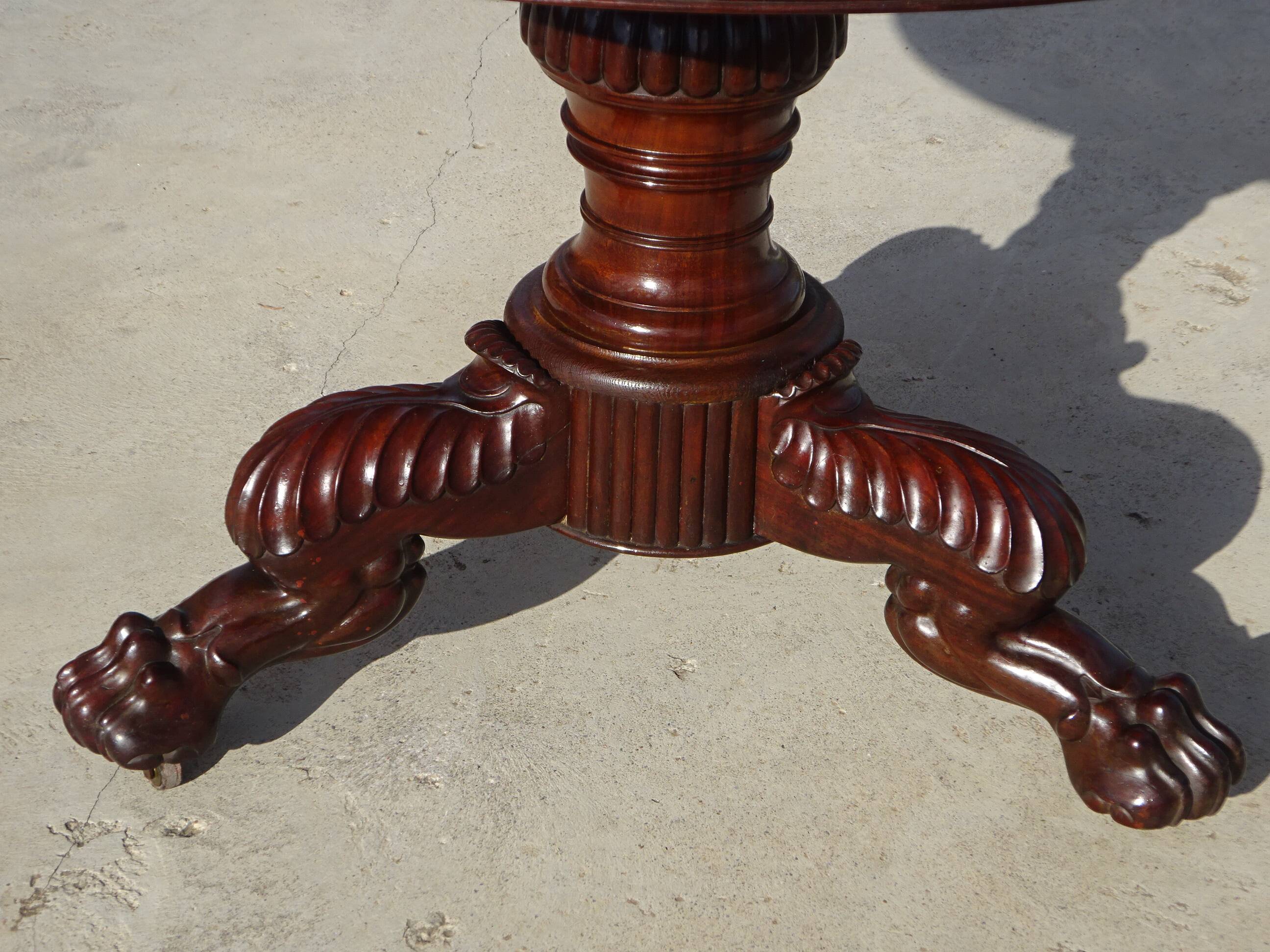 Empire guéridon, rotating marble top