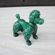 Ancienne figurine caniche en barbotine verte