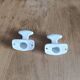 Pair of vintage porcelain coat hooks