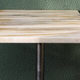 Art Deco console in onyx and steel