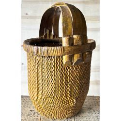 Old woven rice basket