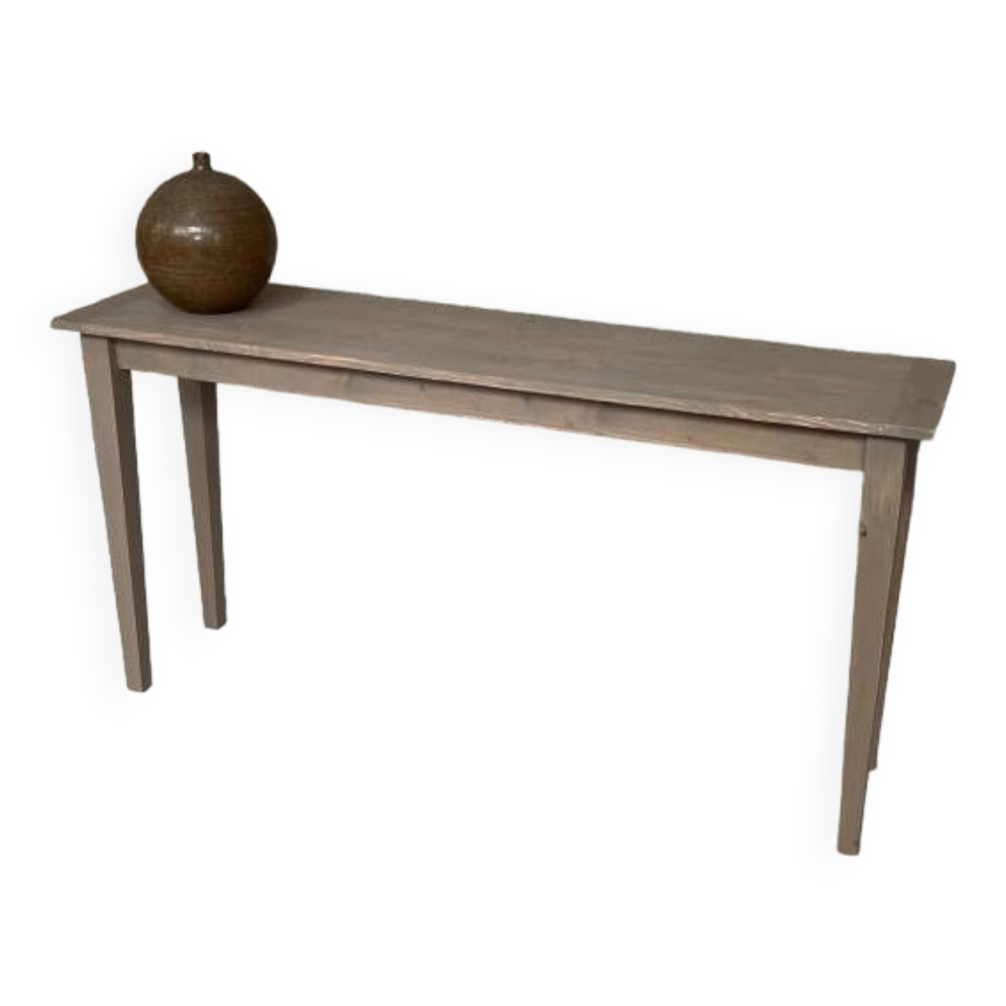 Fine console, side tables in Douglas 160 cm Vintage design spindle legs rare wood decoration