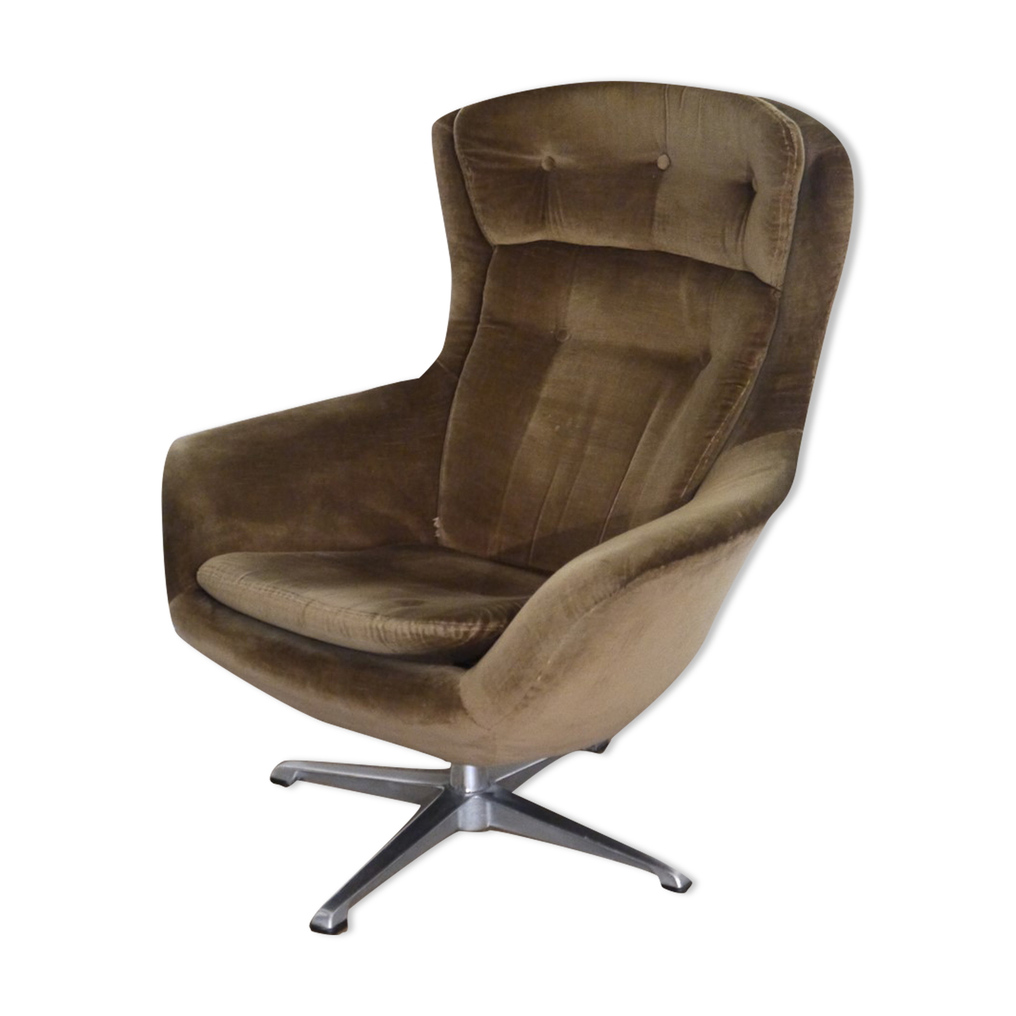 Vintage Scandinavian velvet armchair 1970