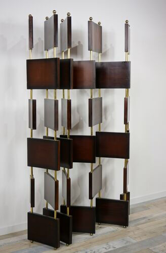 Wooden and brass screen