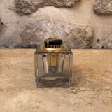 Transparent and gold glass table lighter - 70s